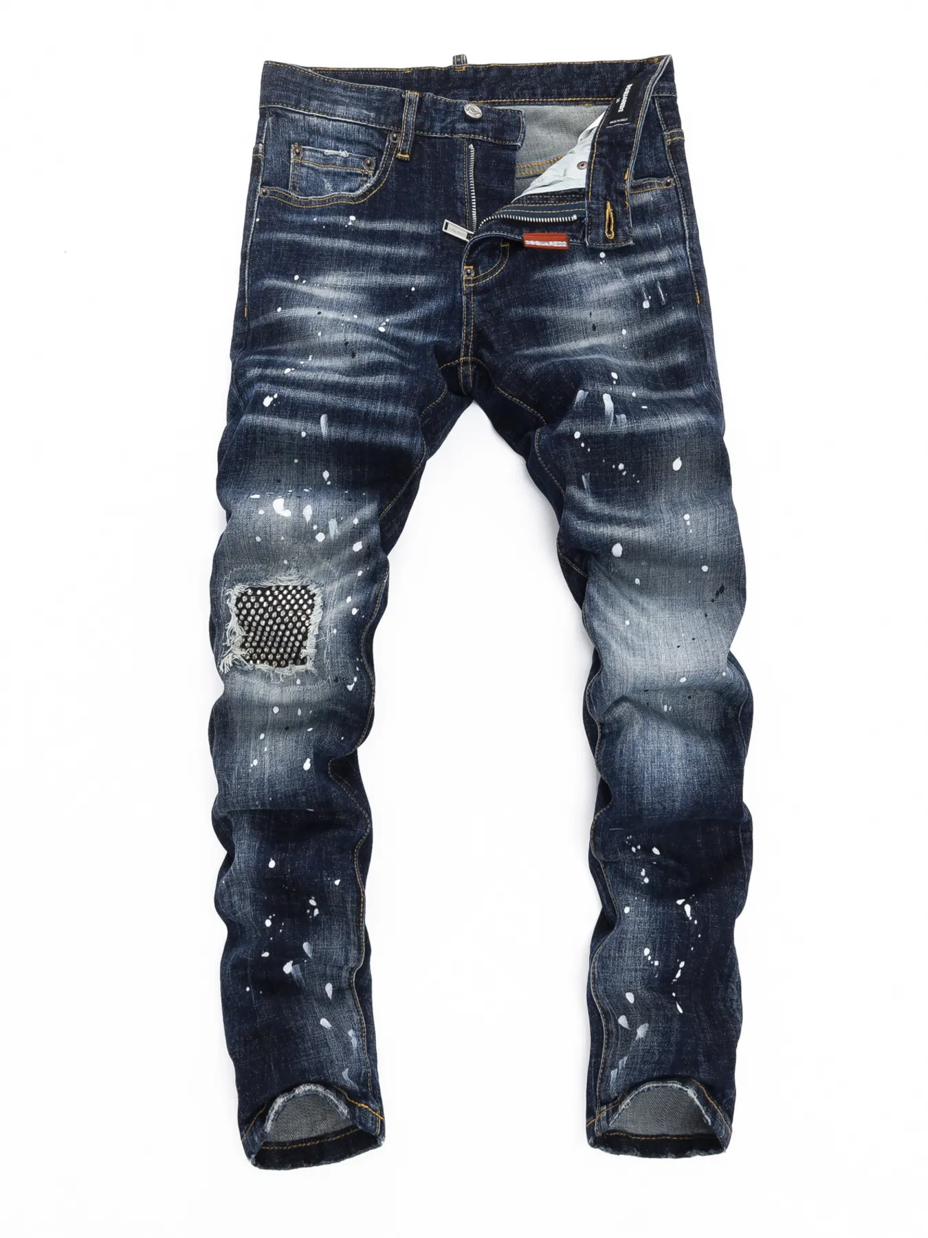 Men's Distressed Slim Fit Jeans - Dark