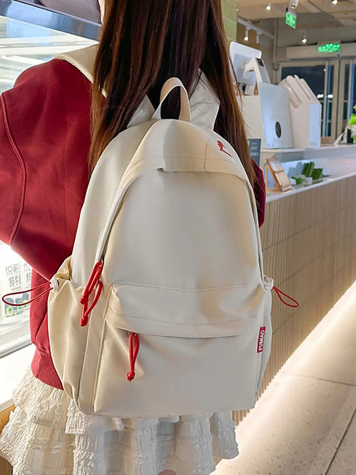 Casual Style Lightweight Backpack Bag - White
