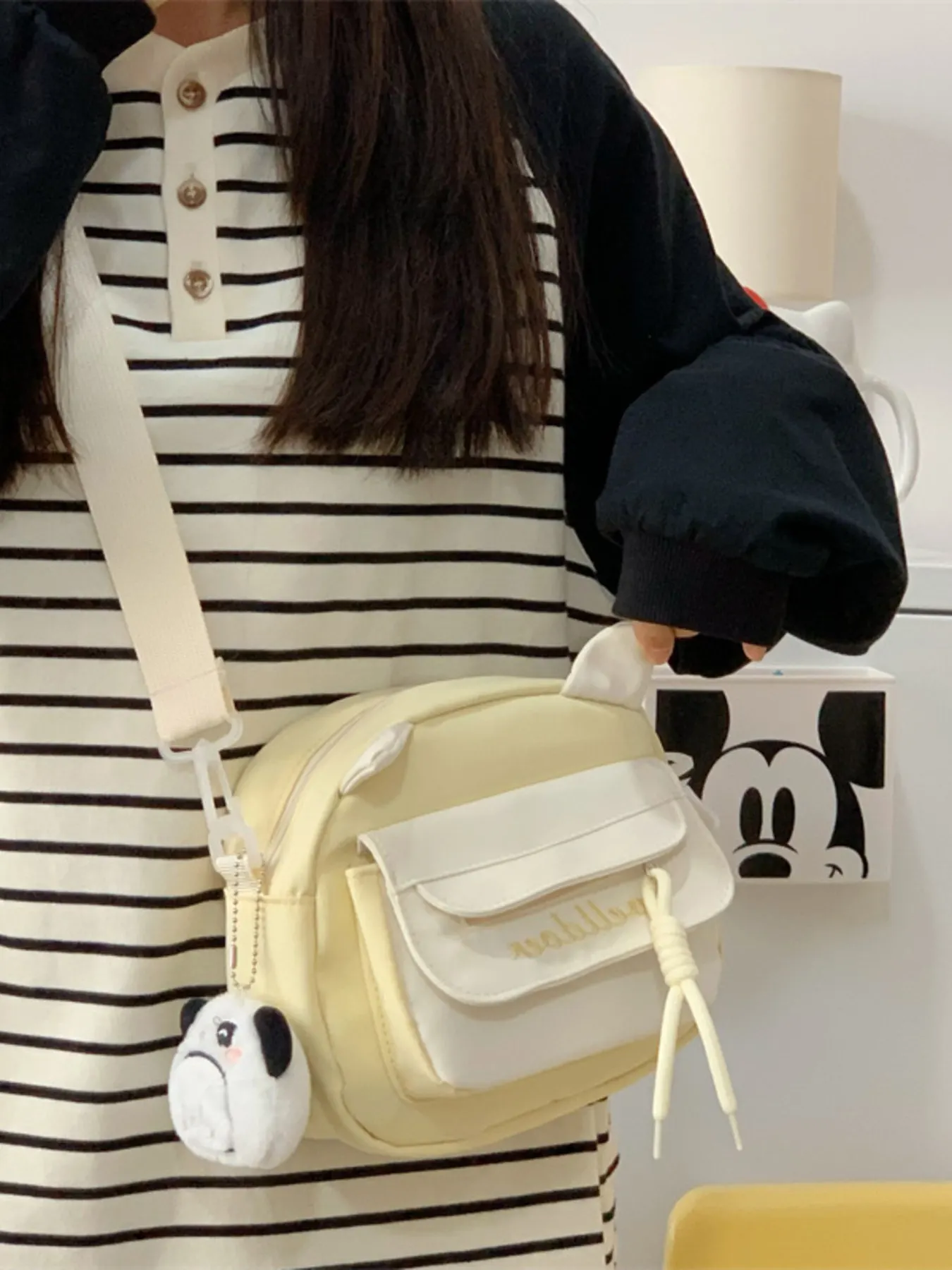 Adjustable Strap Crossbody Bag - Yellow