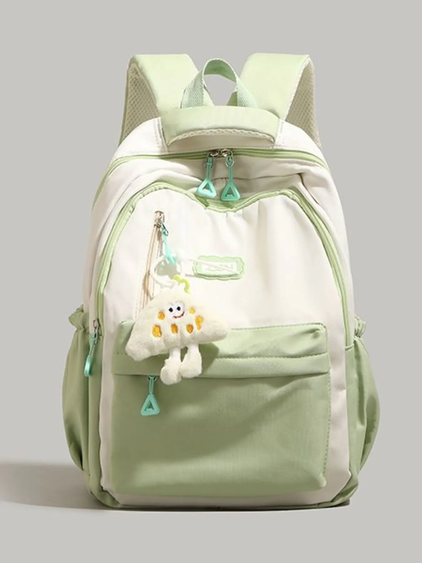 Lightweight Color Block Backpack Bag - Light Green