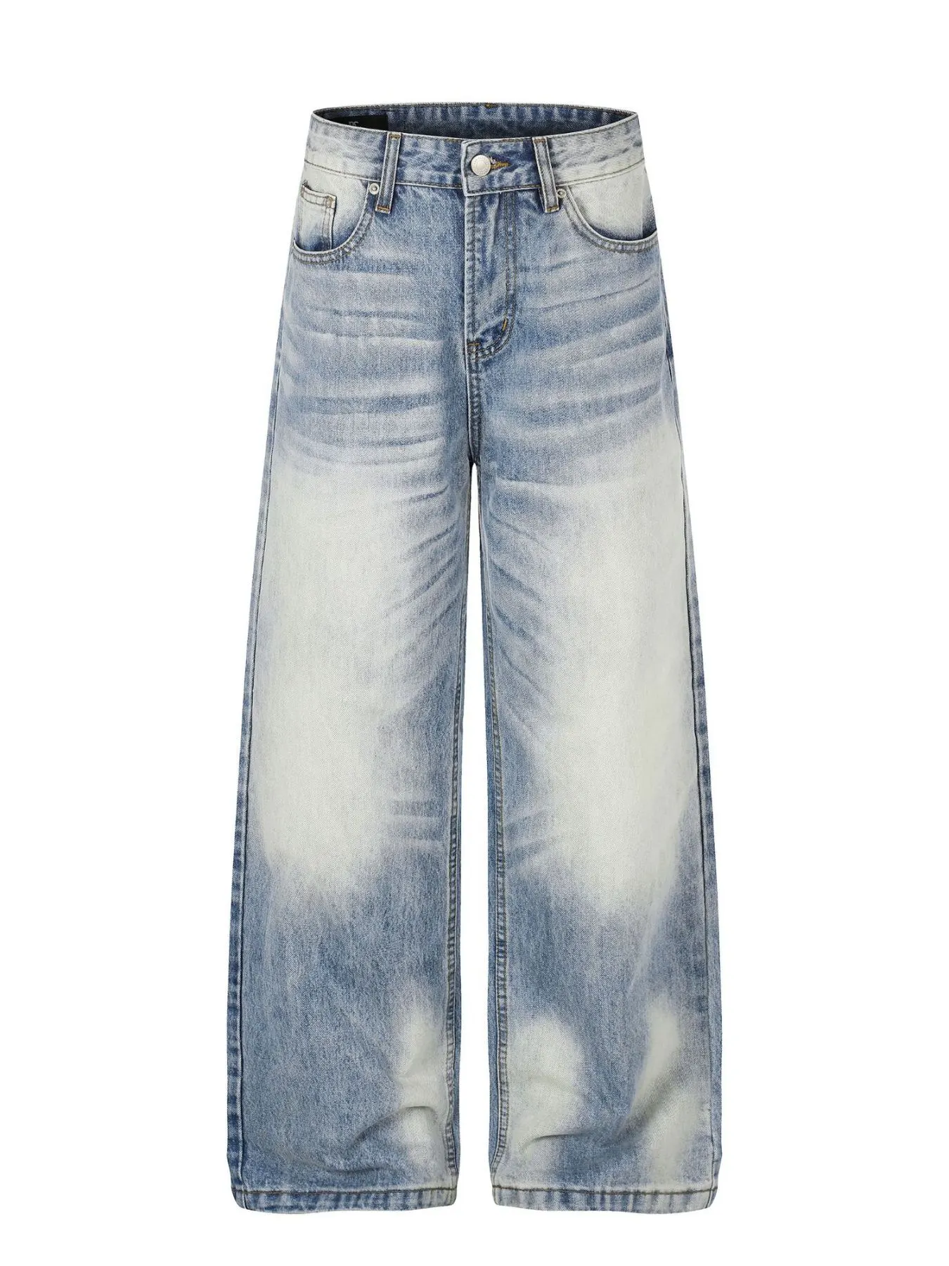 Men's Washed Wide Leg Jeans - Blue