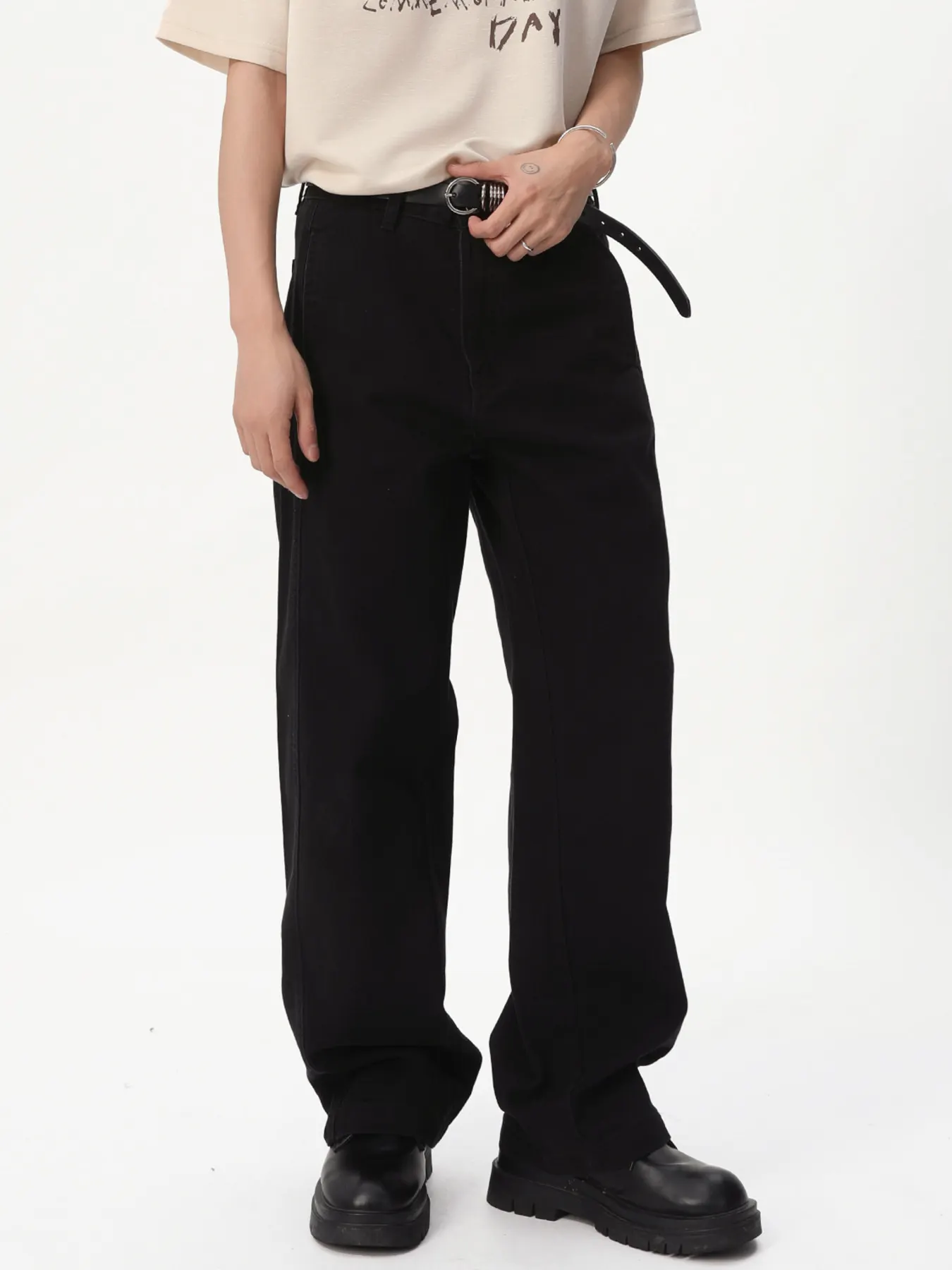 Men's Vintage Wide Leg Jeans - Black