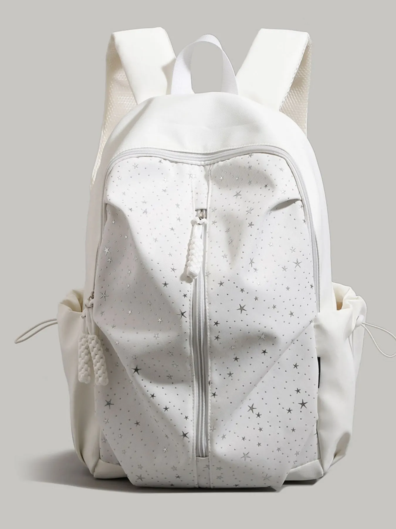 Star Nylon Backpack Bag - Gray/white