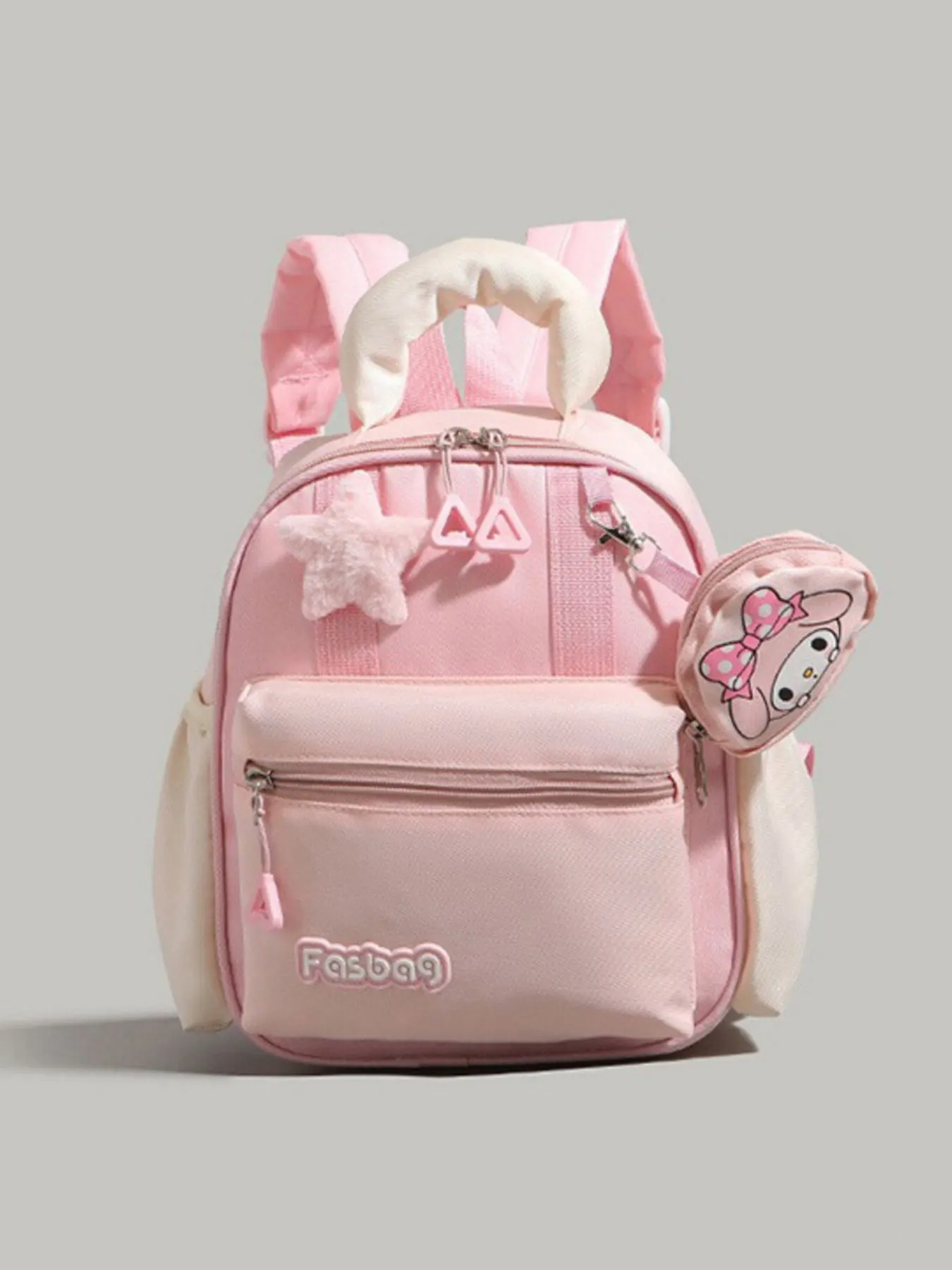 Lightweight Nylon Backpack Bag - Blush Pink